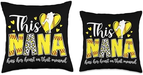 Softball Pitcher Nana Throw Pillow for Mothers Day