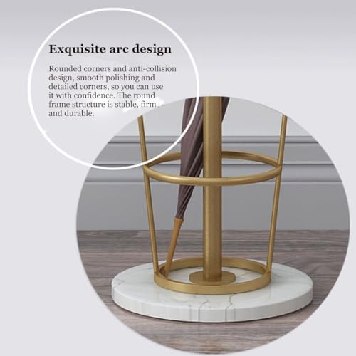 Coat Rack with Umbrella Holder Gold and White