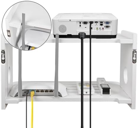 Projector Shelf with Cable Management and Router Storage