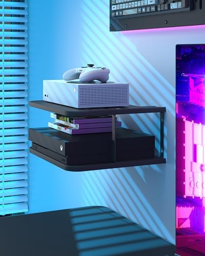 Black Projector Wall Shelf for Xbox and TV Setup