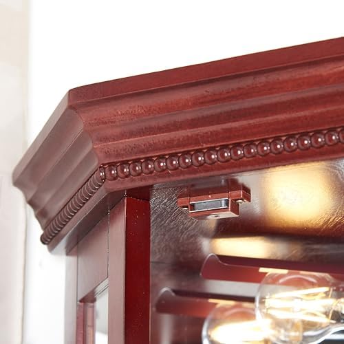 Lighted Corner Curio Cabinet with Mirrored Back
