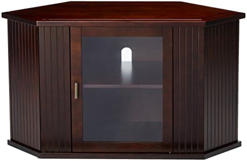 Kings Brand 47-Inch Walnut Wood Corner TV Stand