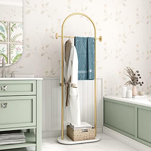 DRIRON Modern Gold Clothes Racks with Shelves