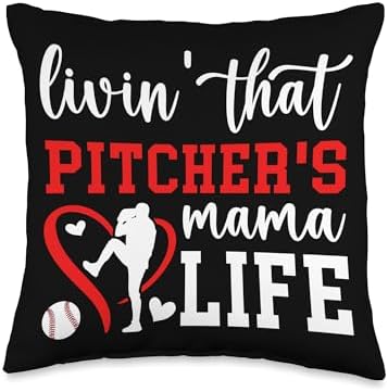 Baseball Pitcher Mom Throw Pillow for Mothers Day 1