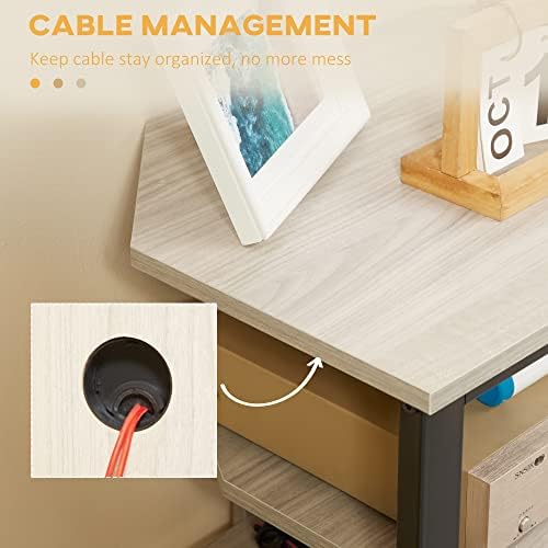 HOMCOM 4-Tier Media Stand with Cable Management Gray