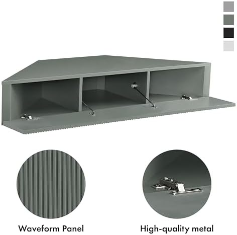 247 Shop at Home Floating TV Console Table 47 Inch Sage Green