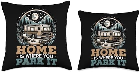 Mobile Home Motorhome Trailer Park Throw Pillow 1