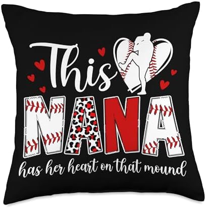 Proud Nana Baseball Pitcher Throw Pillow