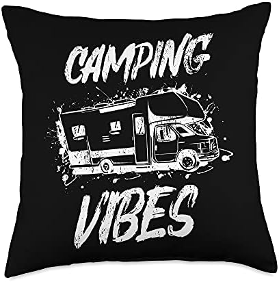 Camping Vibes Throw Pillow with Funny Sayings