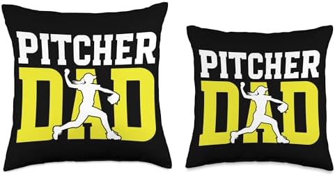 Softball Pitcher Dad Throw Pillow For Fathers Day