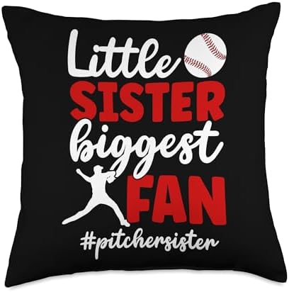 Proud Baseball Pitcher Sister Throw Pillow 1