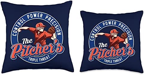 Pitchers Triple Threat Throw Pillow