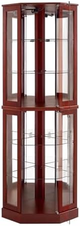 Corner Storage Display Cabinet with 6 Shelves and Lights