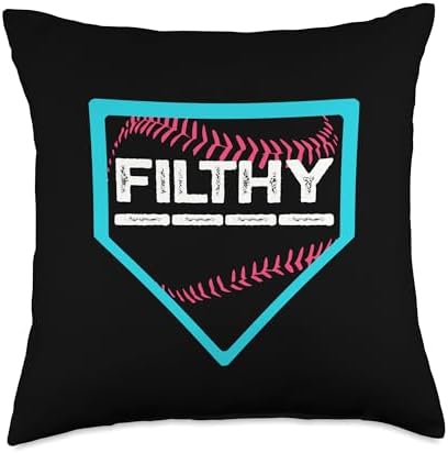 Funny Baseball Pitcher Filthy Home Plate Drip Throw Pillow 1