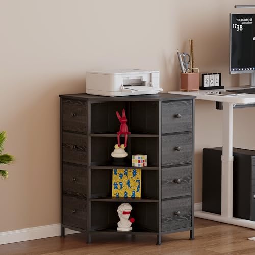LUMTOK 8 Drawer Corner Dresser with Storage