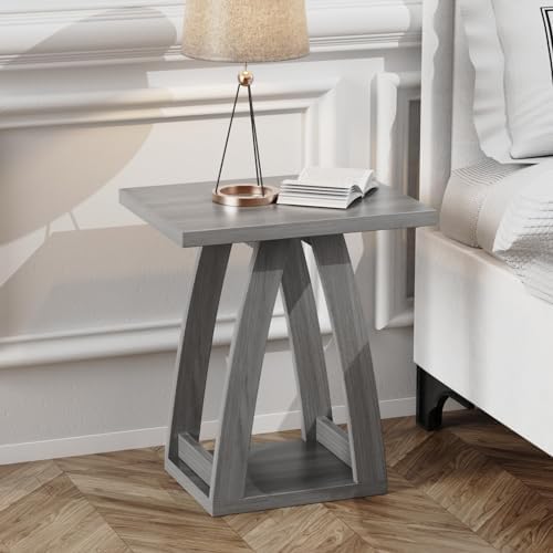 Modern Grey End Table Set of 2 for Living Room and Bedroom