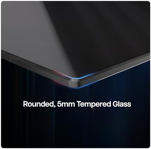 VIVO Floating Wall Mount Tempered Glass Shelf Black