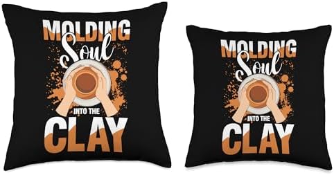 Pottery Clay Craft Throw Pillow 16x16 Multicolor