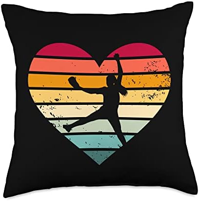 Vintage Color Funny Pitcher Heart Throw Pillow
