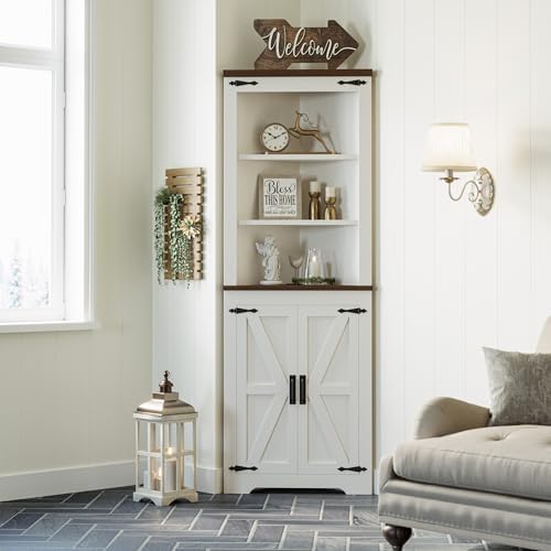 IRONCK Corner Cabinet 68 Tall White Storage