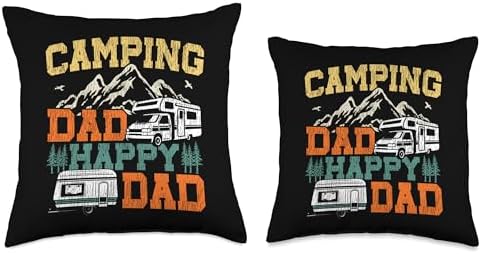 Motorhome Camping Retro Throw Pillow 1