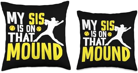 Proud Softball Pitcher Sister Throw Pillow