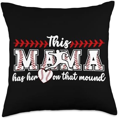 Baseball Pitcher Mom Throw Pillow 1