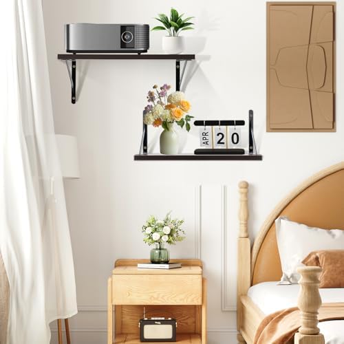 2 Pcs Deep Floating Shelves for Projector and Storage