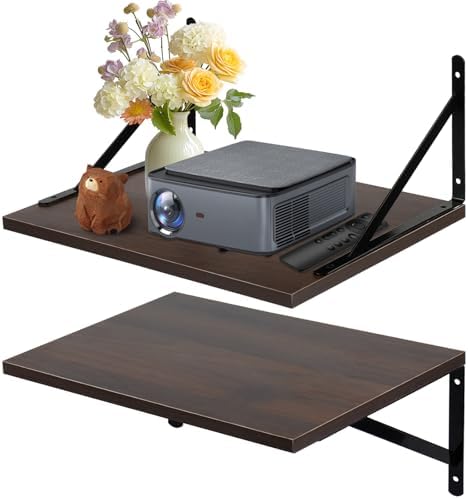 2 Pcs Deep Floating Shelves for Projector and Storage