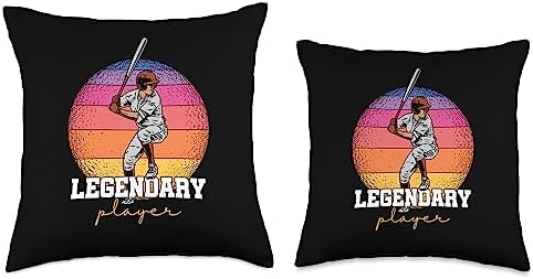 Legendary Baseball Player Throw Pillow 18x18 Multicolor