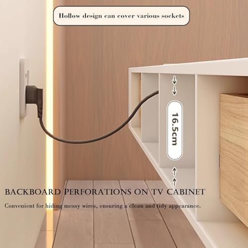 Sobstkeo Floating TV Stand Wall Mounted Cabinet 140CM Wood and White