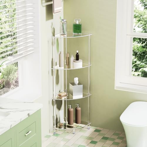 Clear Acrylic Triangle Side Table with 4 Tiers