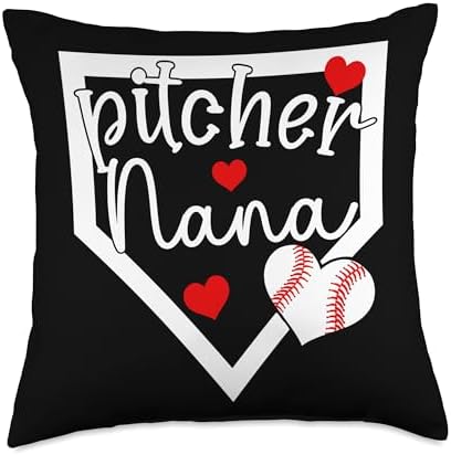 Baseball Pitcher Nana Grandma Mothers Day Throw Pillow