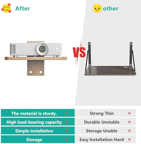 WALI Floating TV Shelf Wood 22lbs Heavy Duty Mount