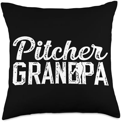 Baseball Pitcher Grandpa Throw Pillow