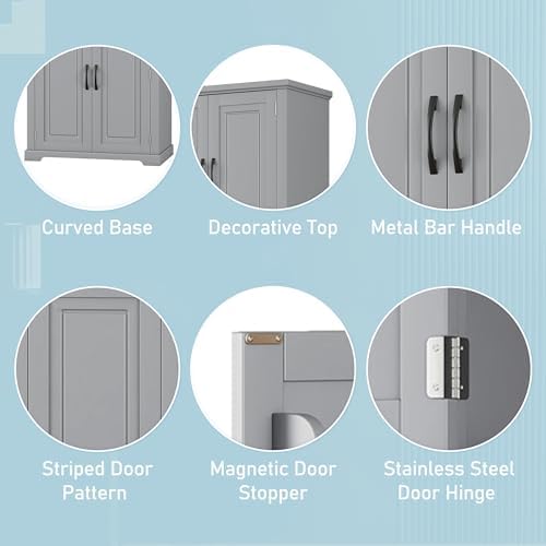 Tall Bathroom Storage Cabinet with Adjustable Shelves and Drawer