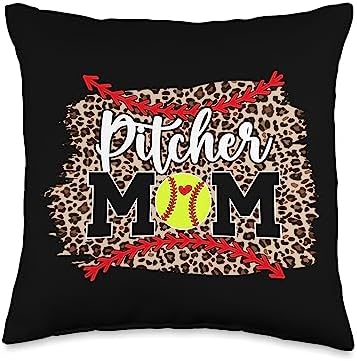 Cute Softball Pitcher Mother Mothers Day Throw Pillow