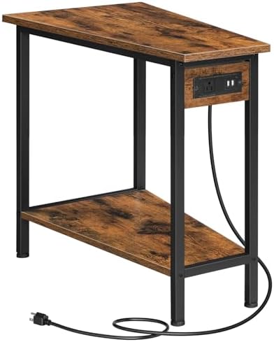HOOBRO Wedge End Table with Charging Station