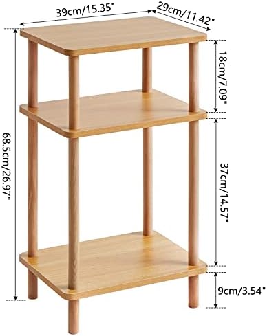 IBUYKE 3-Tier Side Table with Storage Shelves
