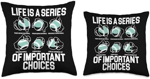 Life Is A Series Of Important Choices Baseball Pitcher Throw Pillow 2