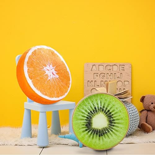 HYSEAS 14 Inch Round Throw Pillow Kiwi 3D Print Design 2 Pack