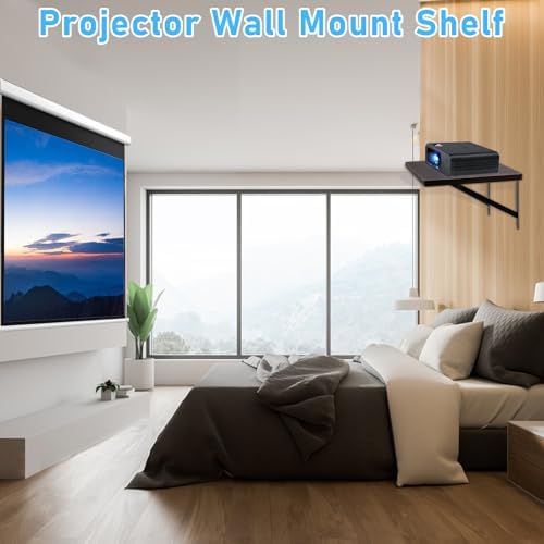 2 Pcs Deep Floating Shelves for Projector and Storage