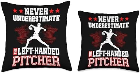 Funny Left Handed Pitcher Throw Pillow
