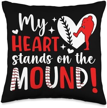 Baseball Pitcher Mom Throw Pillow For Mothers Day