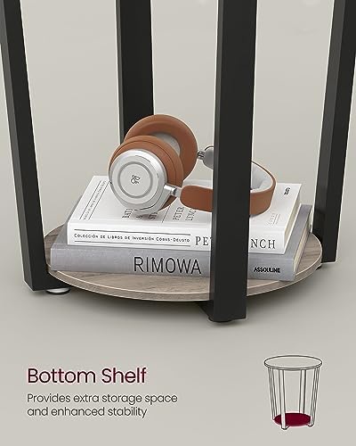 VASAGLE Round End Table with Storage Shelf