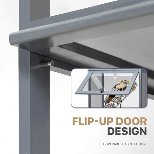 MoNiBloom 55 Inch Tall Slim Clear Cabinet With Gray Acrylic Door
