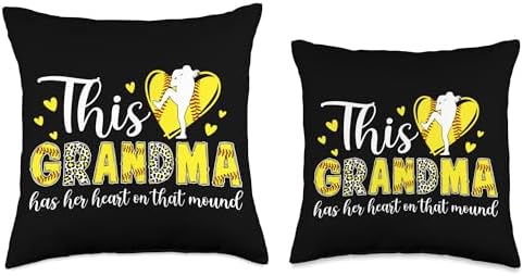 Proud Softball Pitcher Grandma Throw Pillow 1