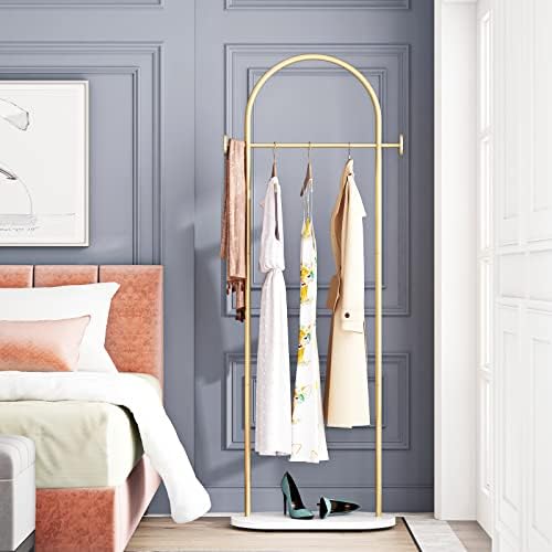 DRIRON Modern Gold Clothes Racks with Shelves