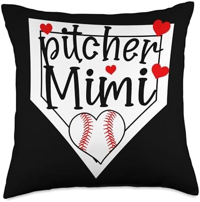 Baseball Pitcher Mimi Throw Pillow for Mothers Day