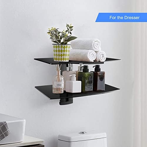 Suptek 2-Tier Floating Shelf Wall Bracket for TV and Media Equipment